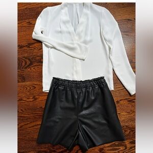 Calvin Klein Shorts | Calvin Klein Faux Leather Shorts Size XS Black.